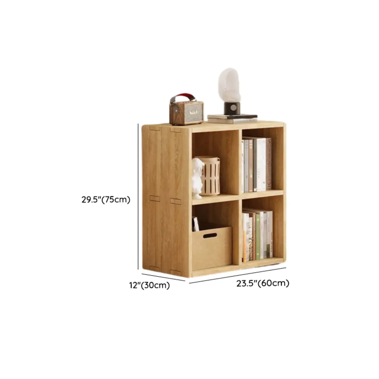 Simple Natural Finish Wood Rectangular Display Bookcase Image - 27