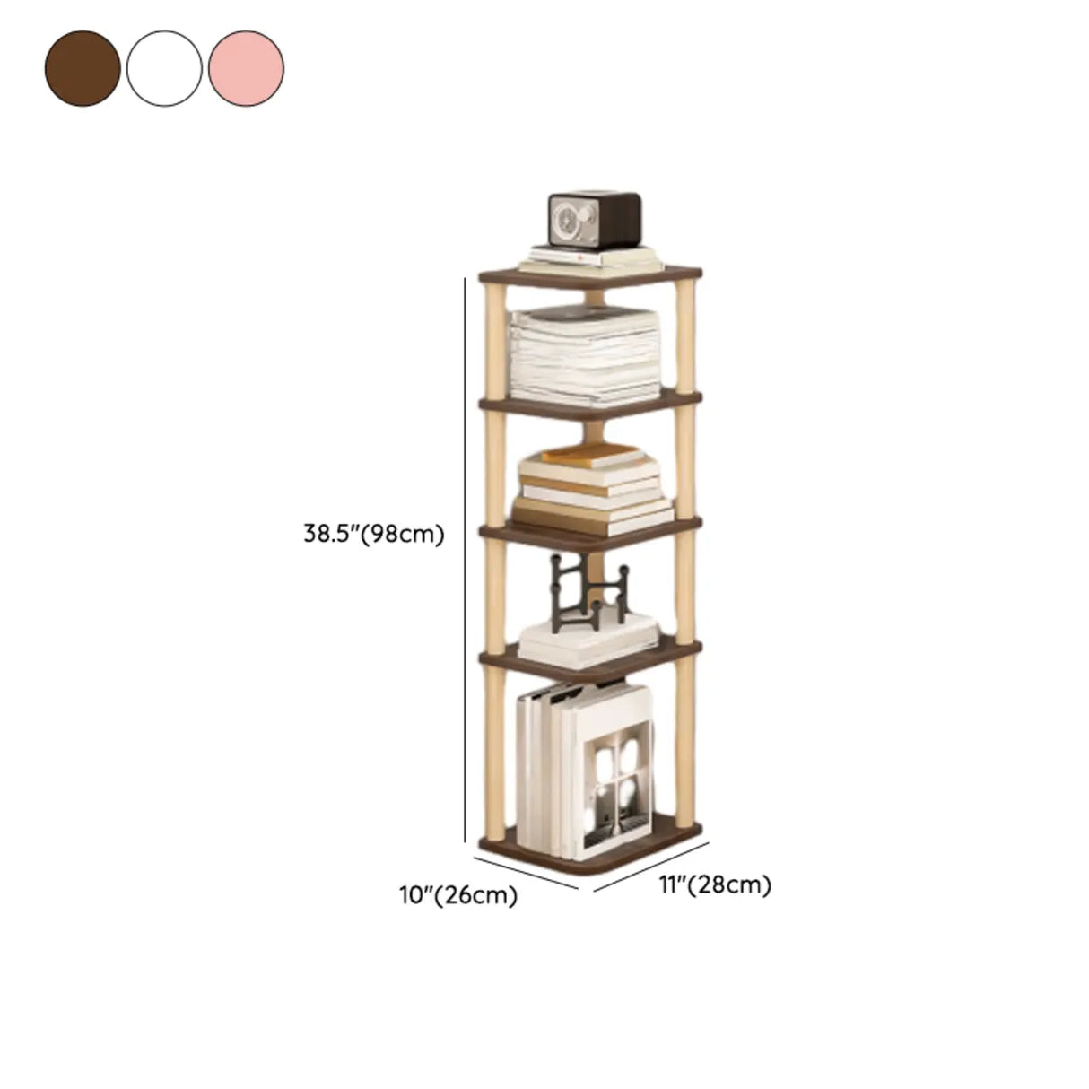Simple Natural Wood Open Corner Organizer Bookshelf Image - 25