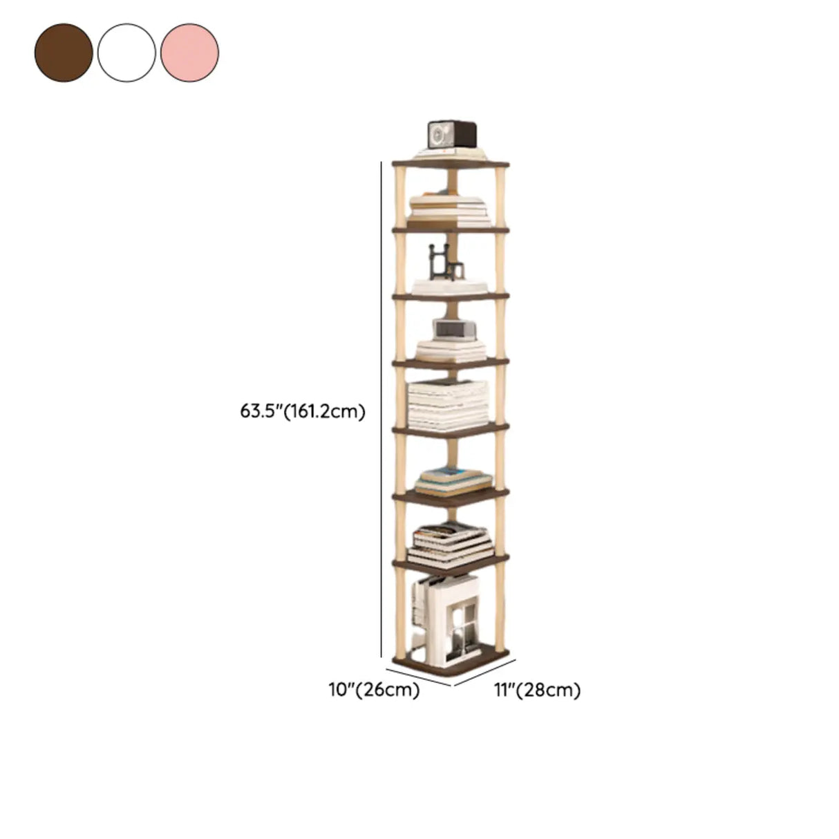 Simple Natural Wood Open Corner Organizer Bookshelf Image - 28