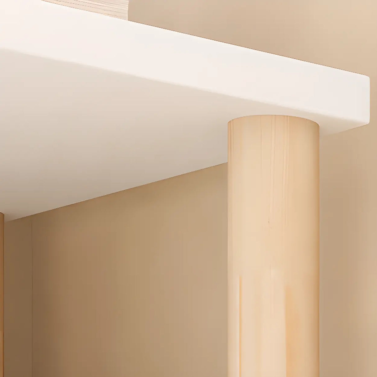 Simple Natural Wood Open Corner Organizer Bookshelf Image - 6