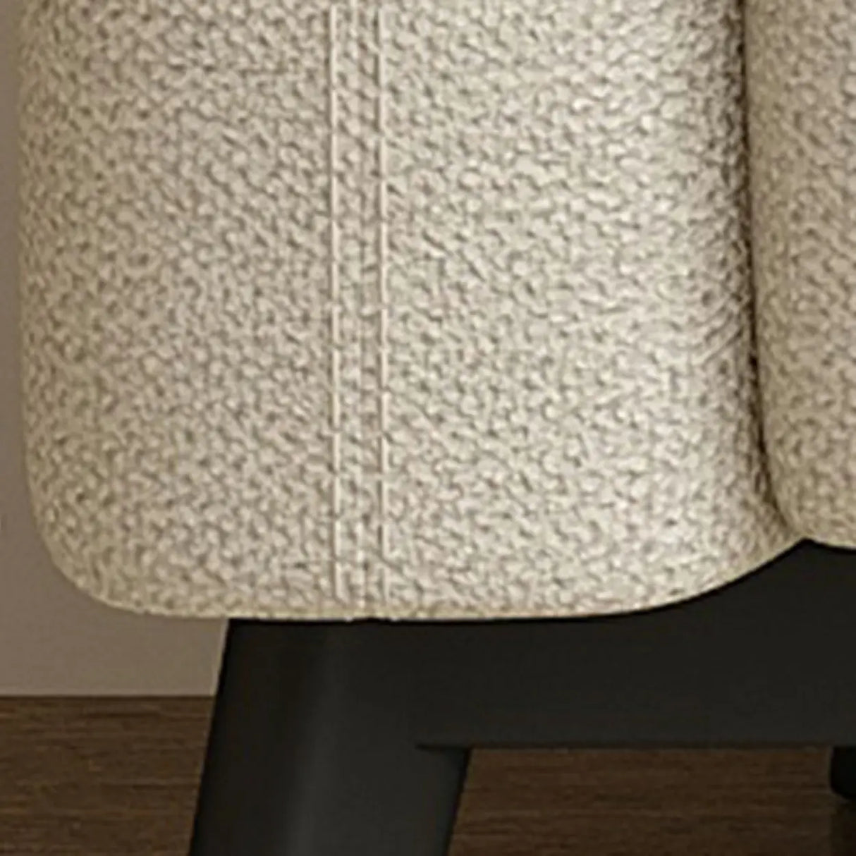 Simple Off-White Snowflake Velvet Square Arm Loveseat Image - 11