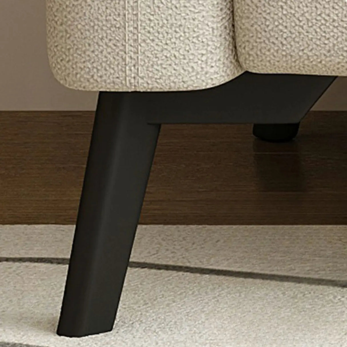 Simple Off-White Snowflake Velvet Square Arm Loveseat Image - 12