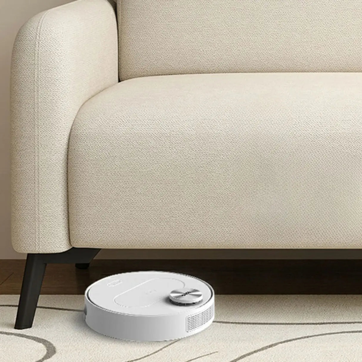 Simple Off-White Snowflake Velvet Square Arm Loveseat Image - 6