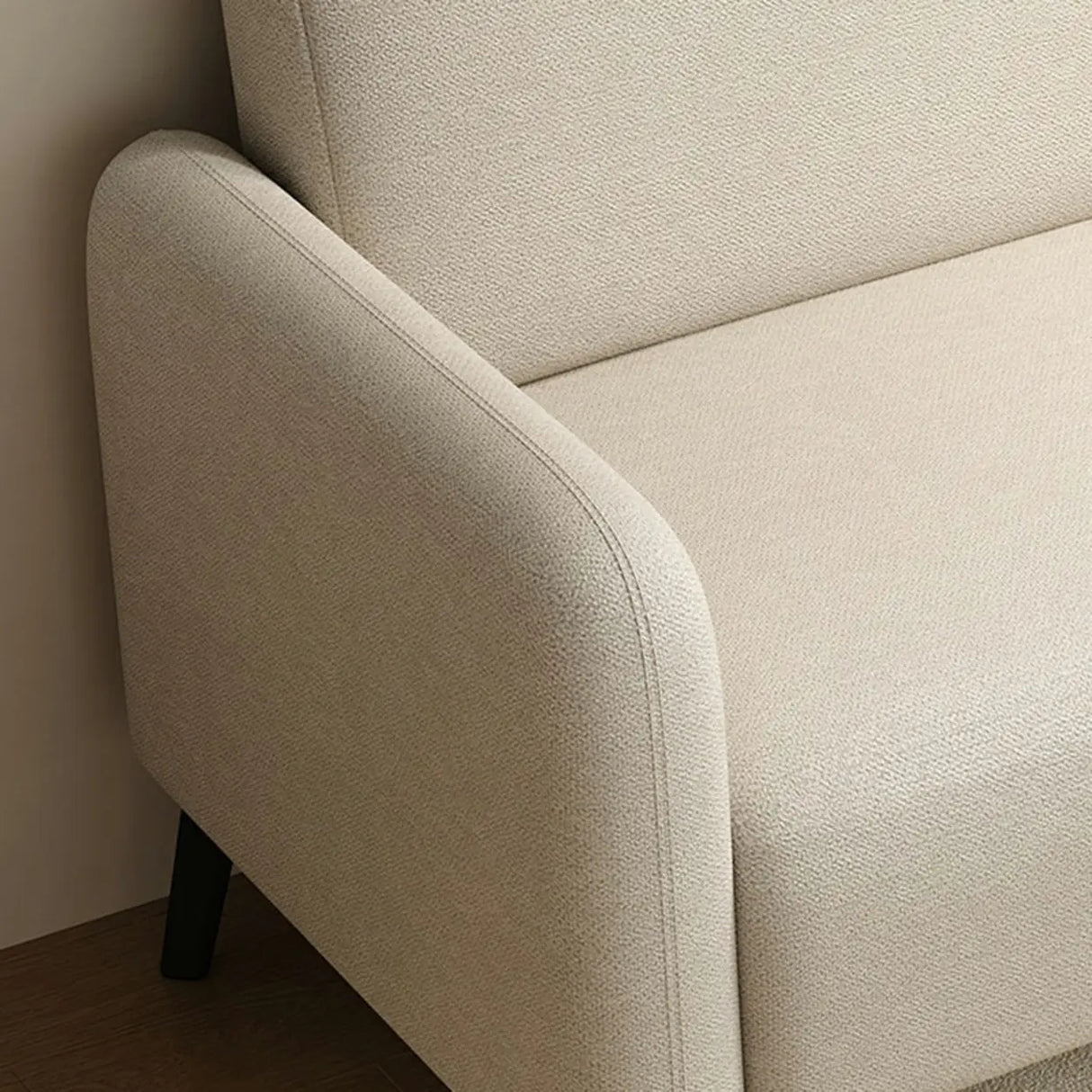 Simple Off-White Snowflake Velvet Square Arm Loveseat Image - 8