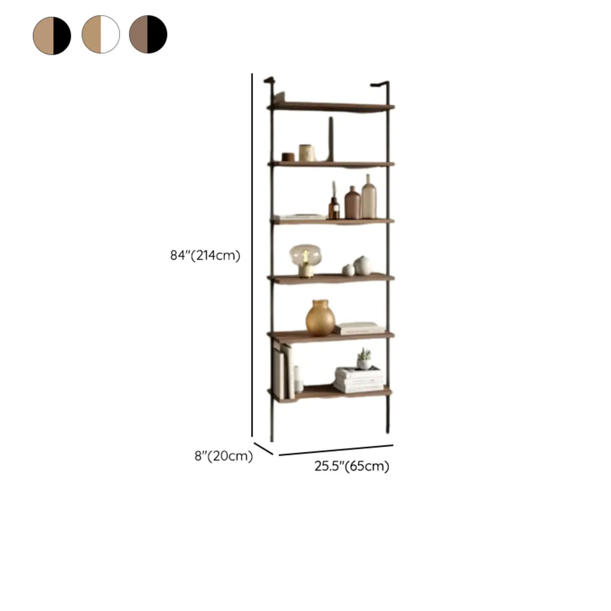 Simple Open Alloy Frame Vertical Multi-shelves Bookcase Image - 13