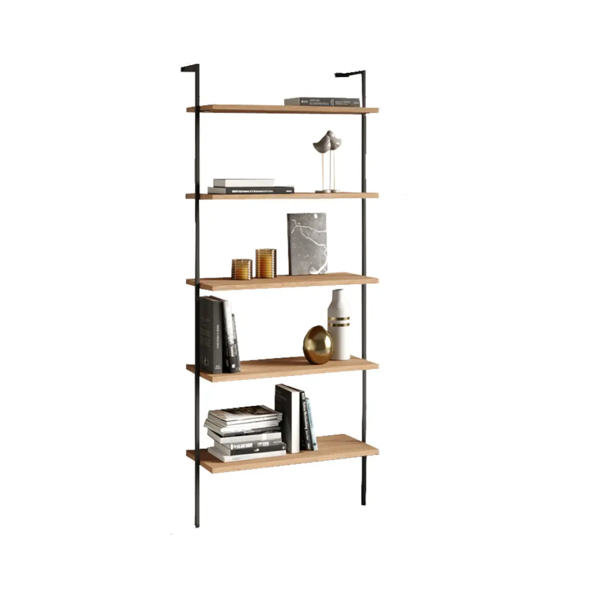 Simple Open Alloy Frame Vertical Multi-shelves Bookcase Image - 5