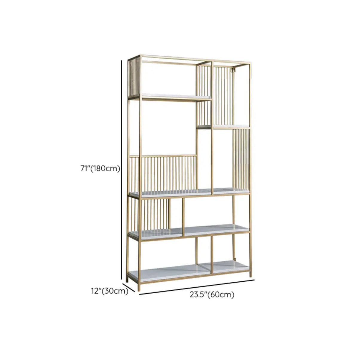 Simple Open Back White Vertical Display Bookshelf Image - 10