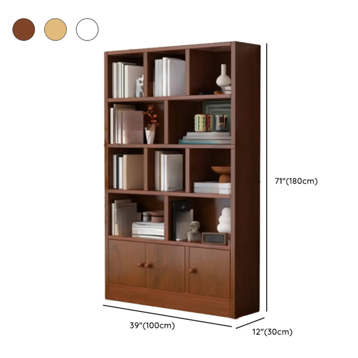 Simple Open Drawer Wood Narrow Bookcase White Image - 22