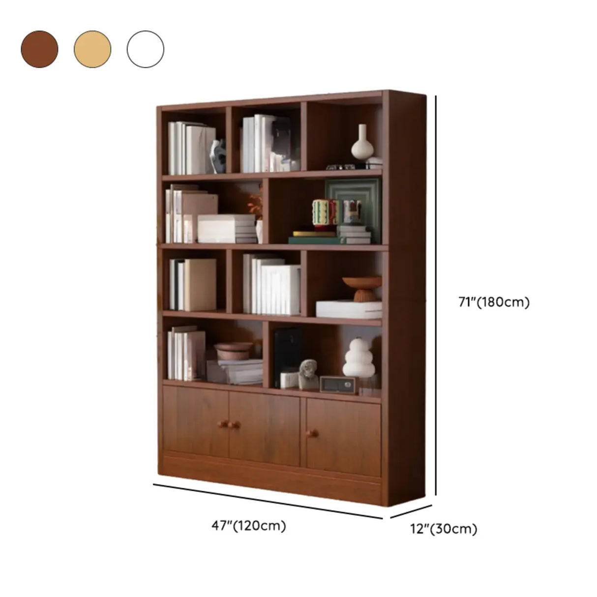 Simple Open Drawer Wood Narrow Bookcase White Image - 23