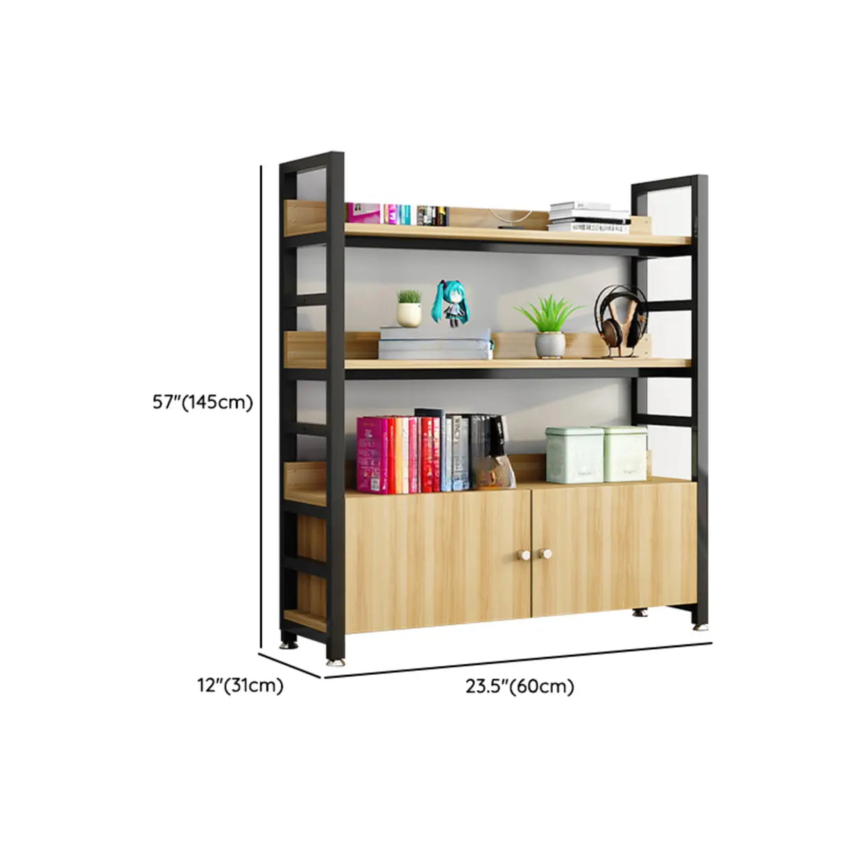 Simple Open Multi-Use Iron Etagere Storage Bookcase Image - 14