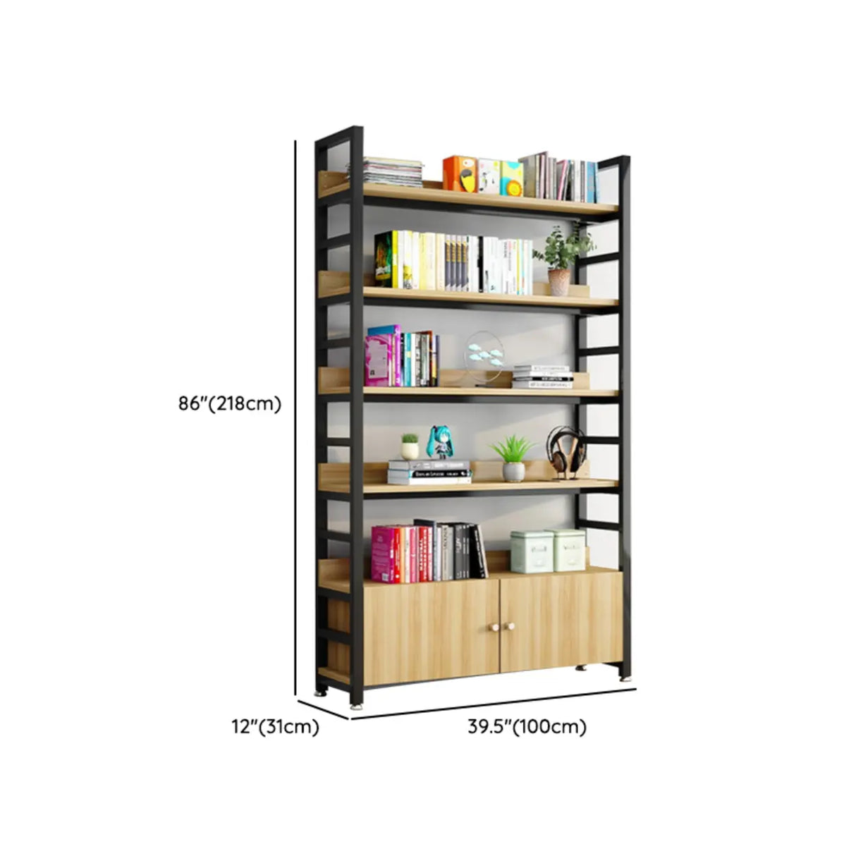 Simple Open Multi-Use Iron Etagere Storage Bookcase Image - 24