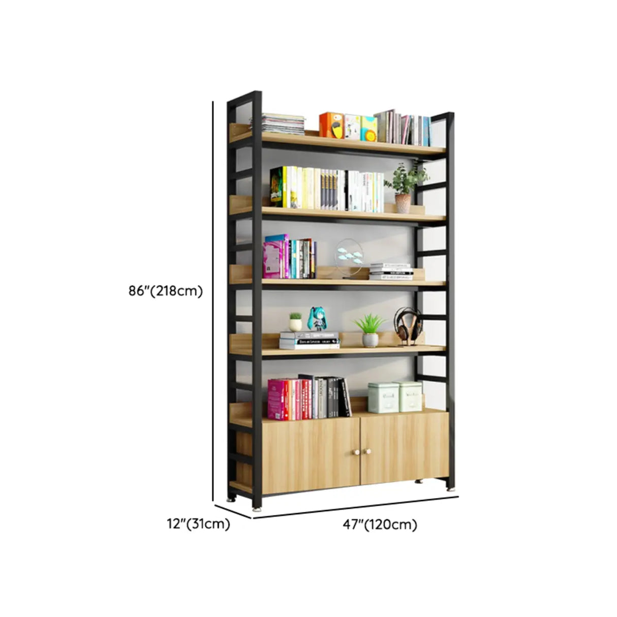 Simple Open Multi-Use Iron Etagere Storage Bookcase Image - 25