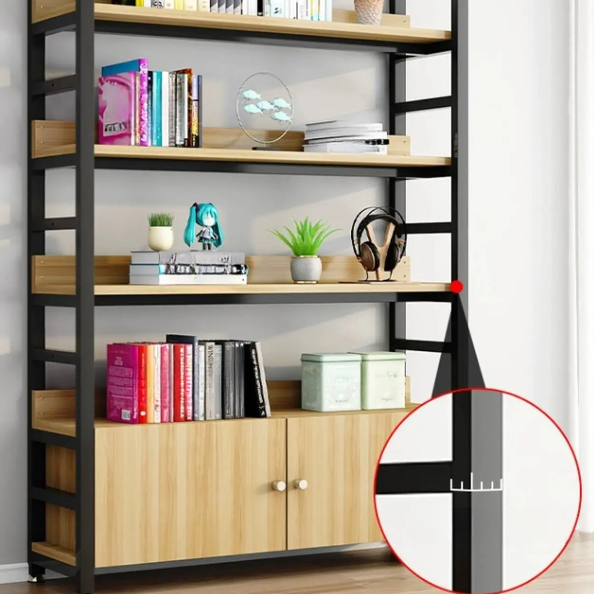 Simple Open Multi-Use Iron Etagere Storage Bookcase Image - 6