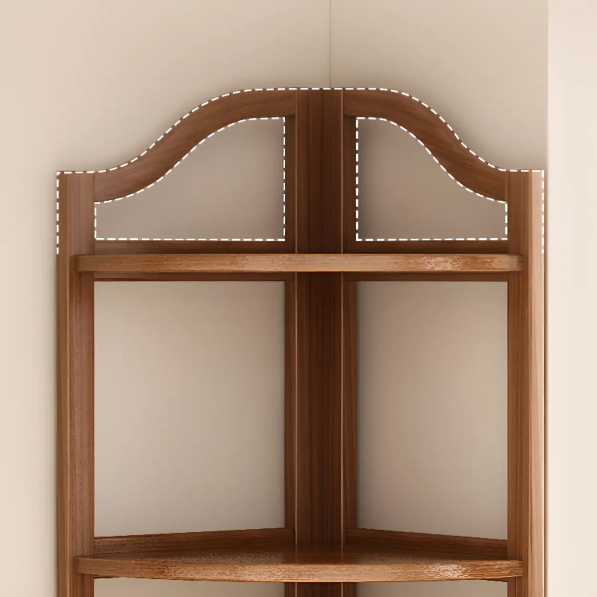 Simple Open Natural Wood Corner Shelf Stand Bookshelf Image - 18