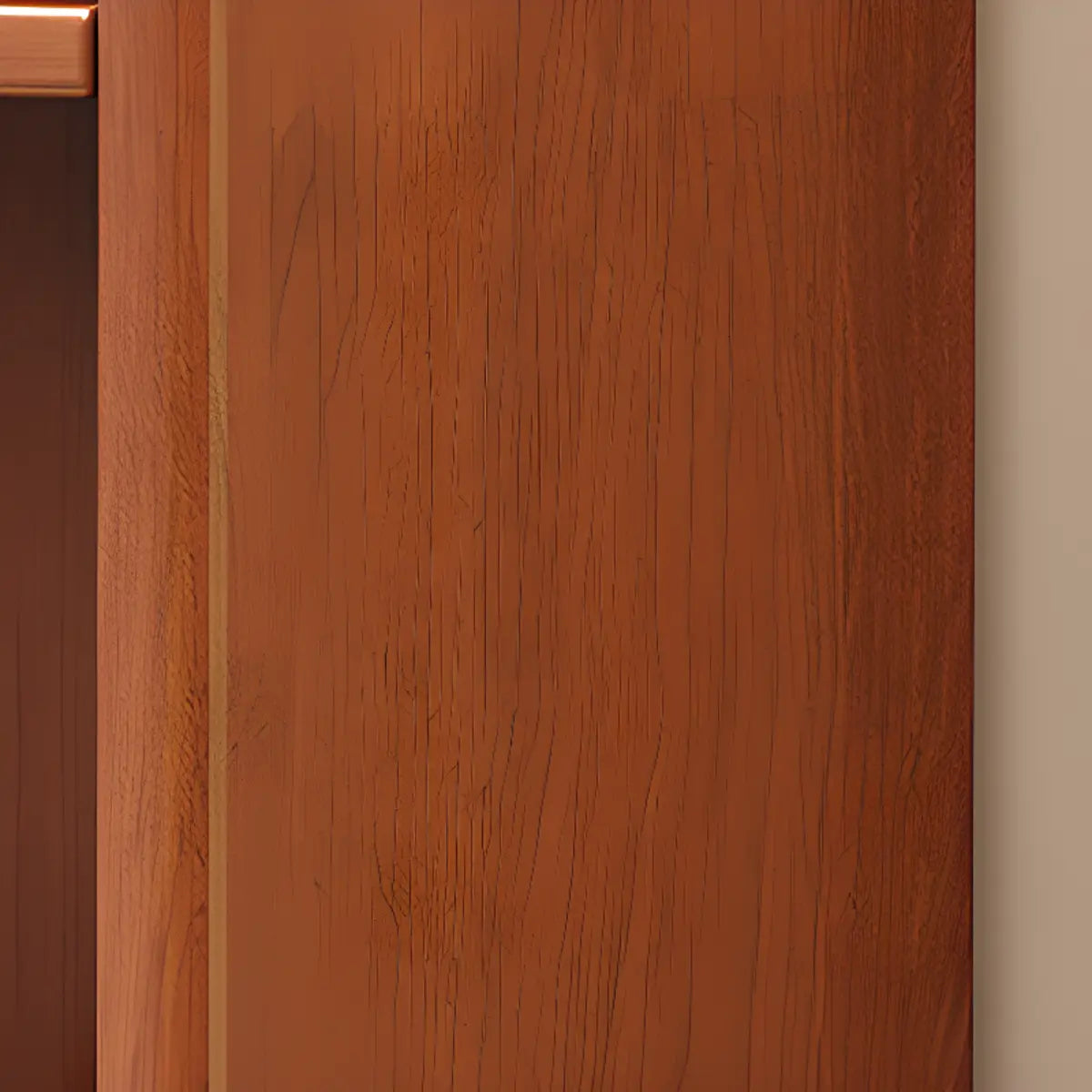 Simple Rectangle Closed Wood Vertical 5-Tiers Bookcase Image - 8