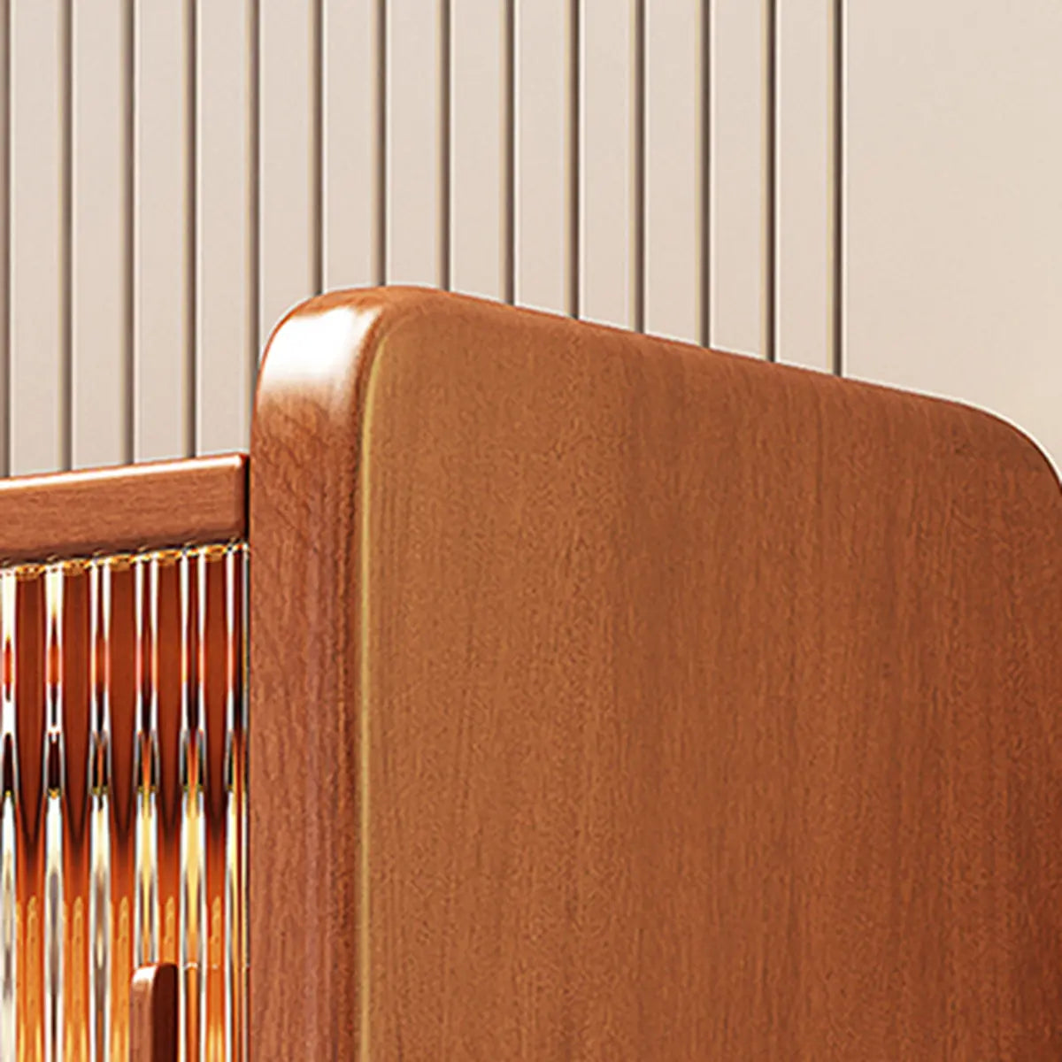 Simple Rectangle Closed Wood Vertical 5-Tiers Bookcase Image - 9