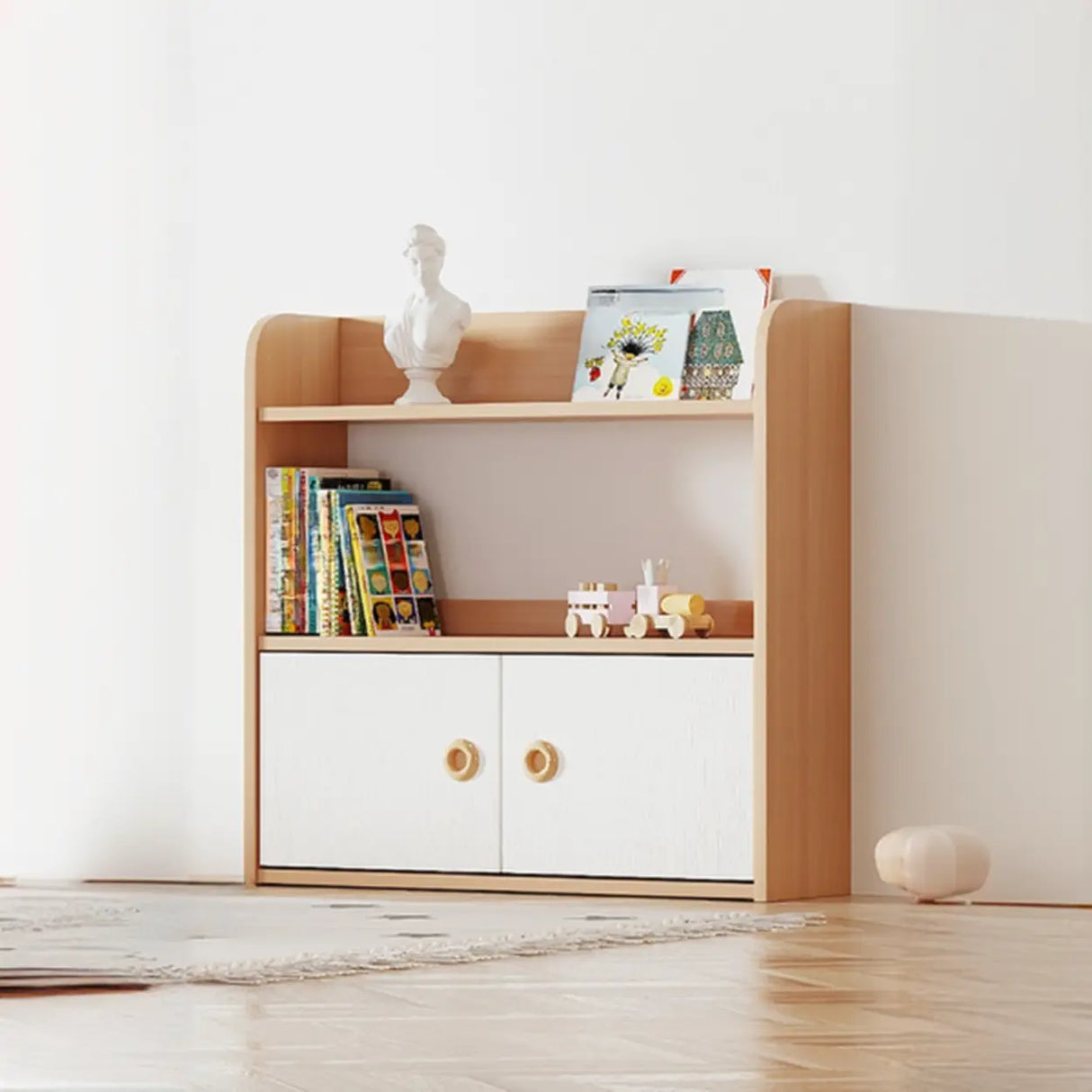 Simple Rectangle Open Back Wood Storage Bookshelves Image - 33