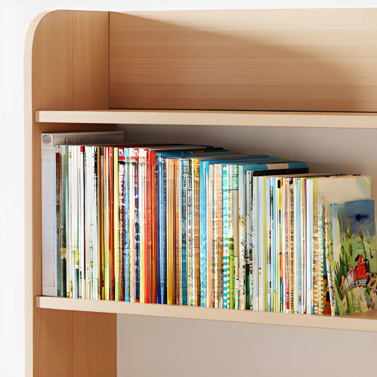 Simple Rectangle Open Back Wood Storage Bookshelves Image - 39