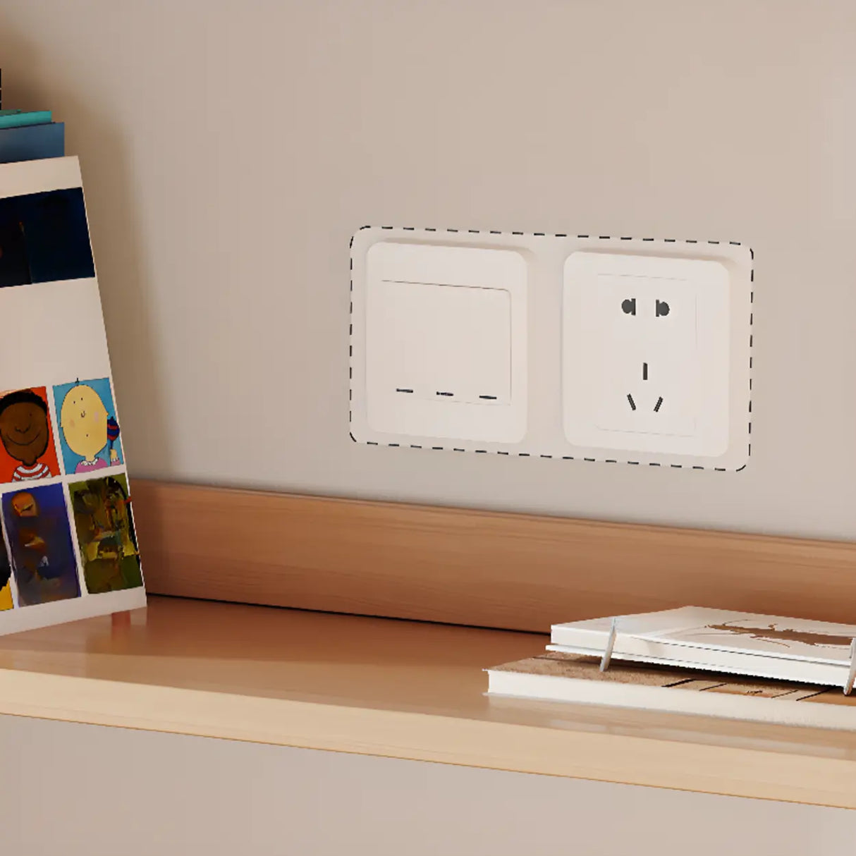 Simple Rectangle Open Back Wood Storage Bookshelves Image - 42