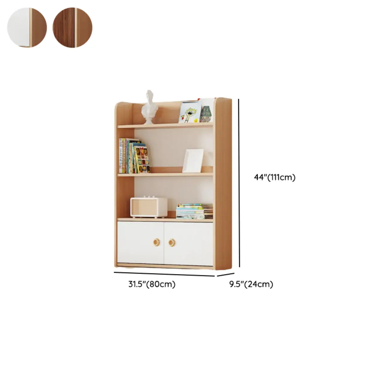 Simple Rectangle Open Back Wood Storage Bookshelves Image - 53