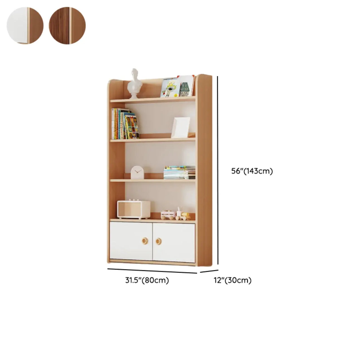 Simple Rectangle Open Back Wood Storage Bookshelves Image - 55