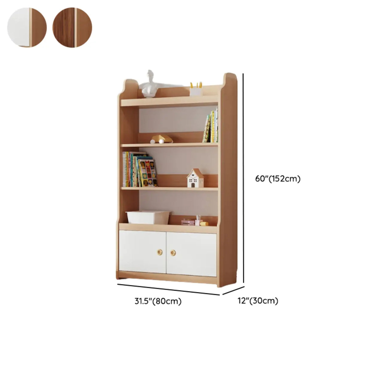 Simple Rectangle Open Back Wood Storage Bookshelves Image - 56