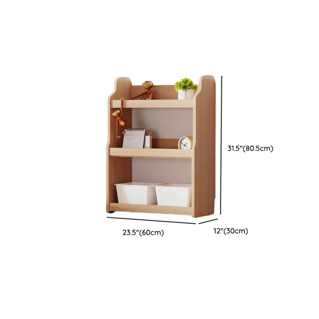 Simple Rectangle Open Back Wood Storage Bookshelves Image - 58