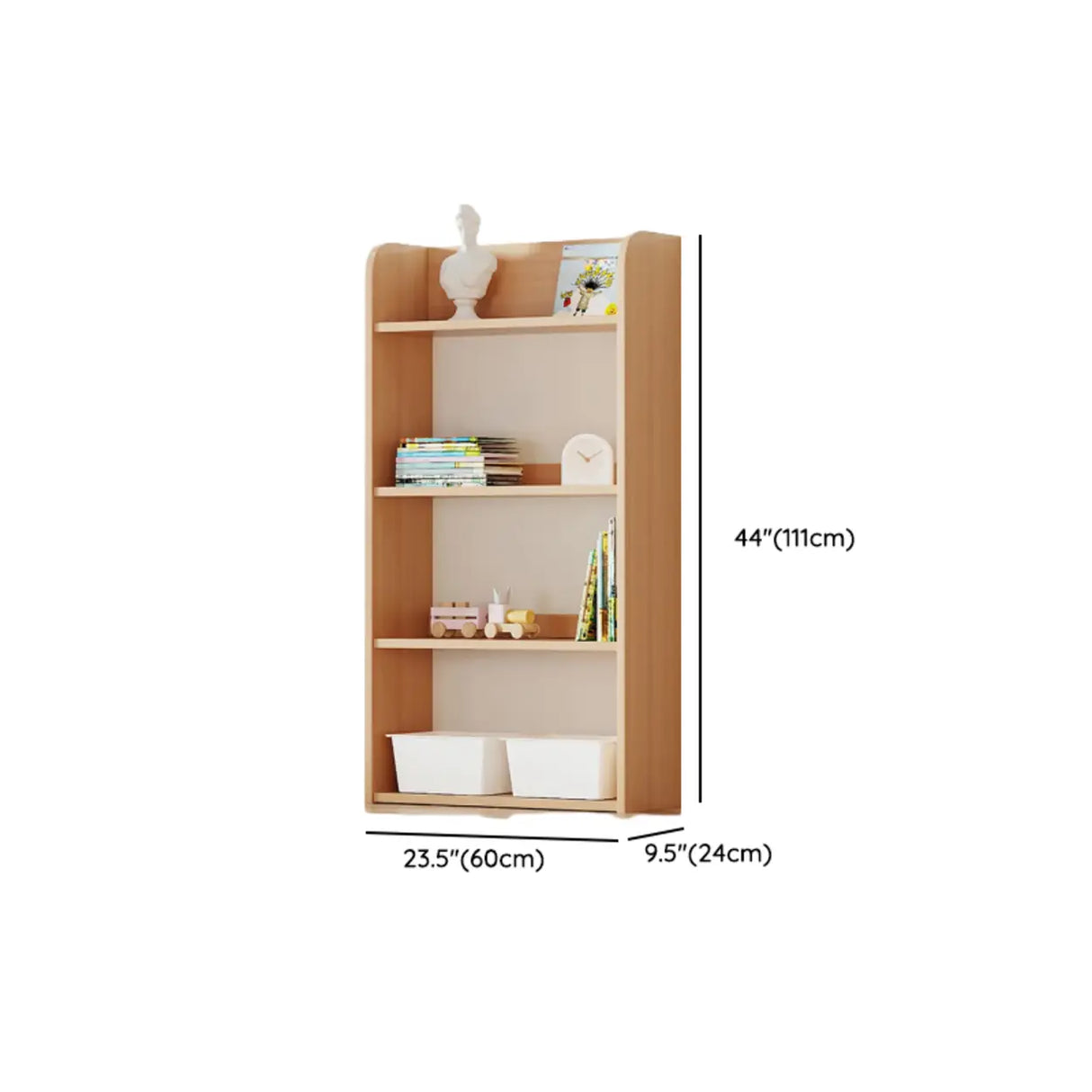Simple Rectangle Open Back Wood Storage Bookshelves Image - 59