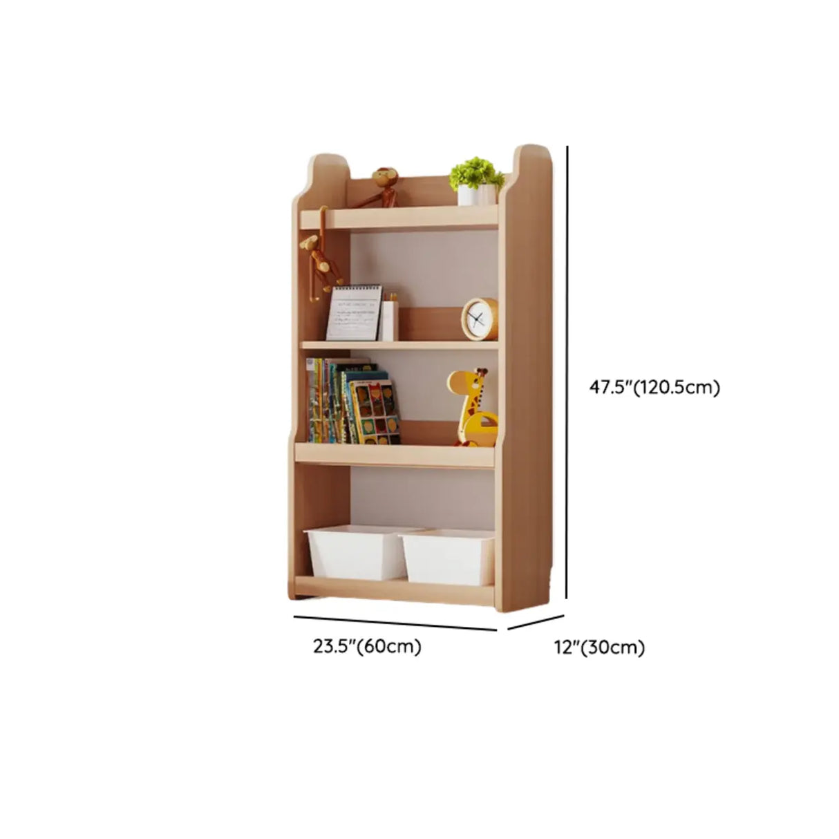 Simple Rectangle Open Back Wood Storage Bookshelves Image - 60