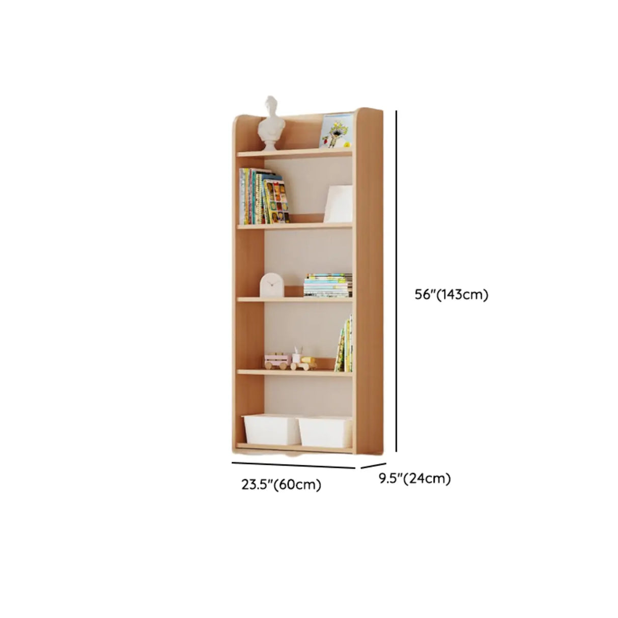 Simple Rectangle Open Back Wood Storage Bookshelves Image - 61