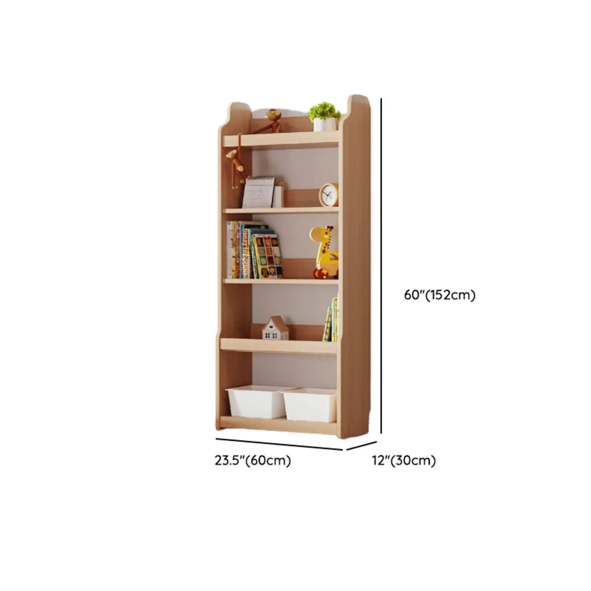 Simple Rectangle Open Back Wood Storage Bookshelves Image - 62
