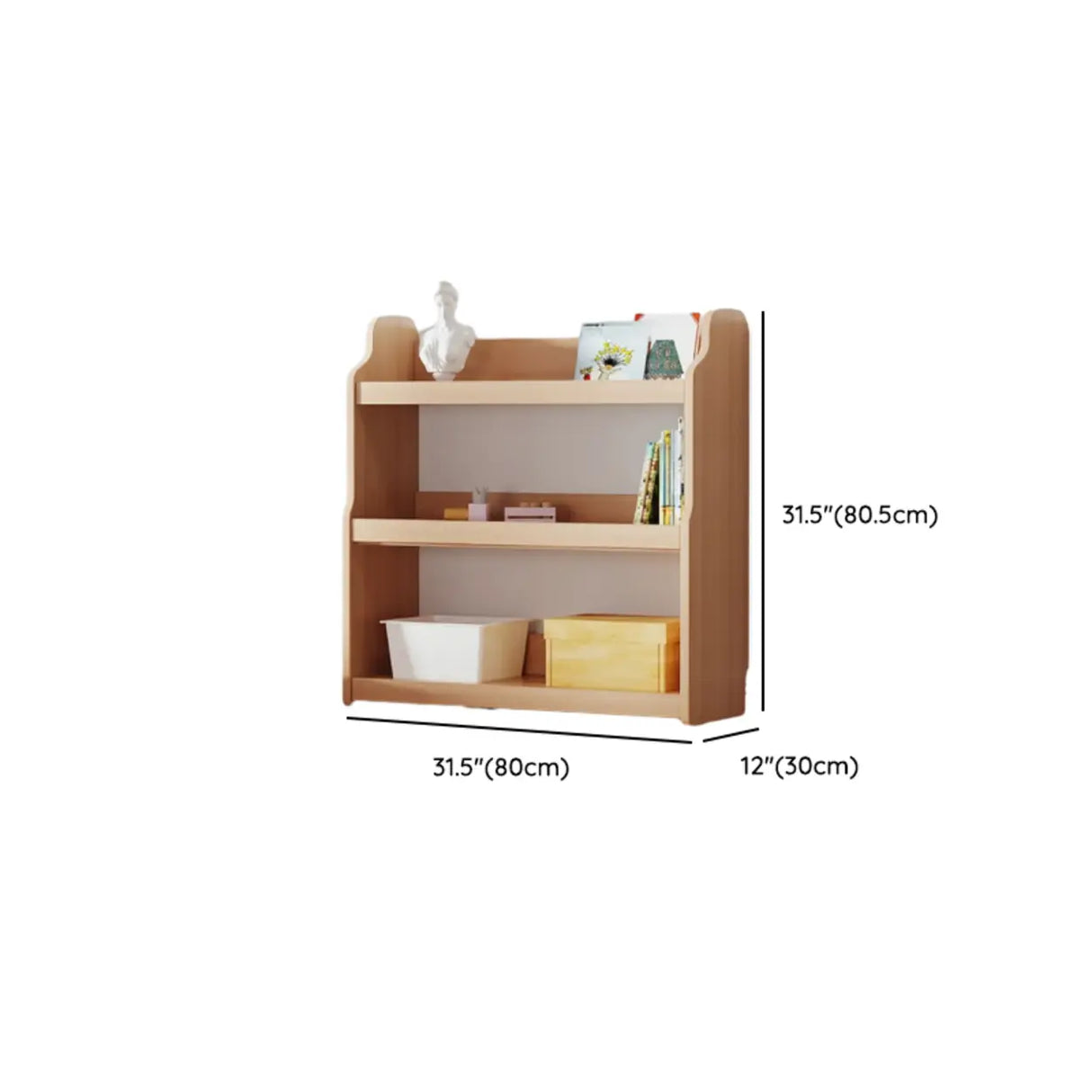 Simple Rectangle Open Back Wood Storage Bookshelves Image - 64