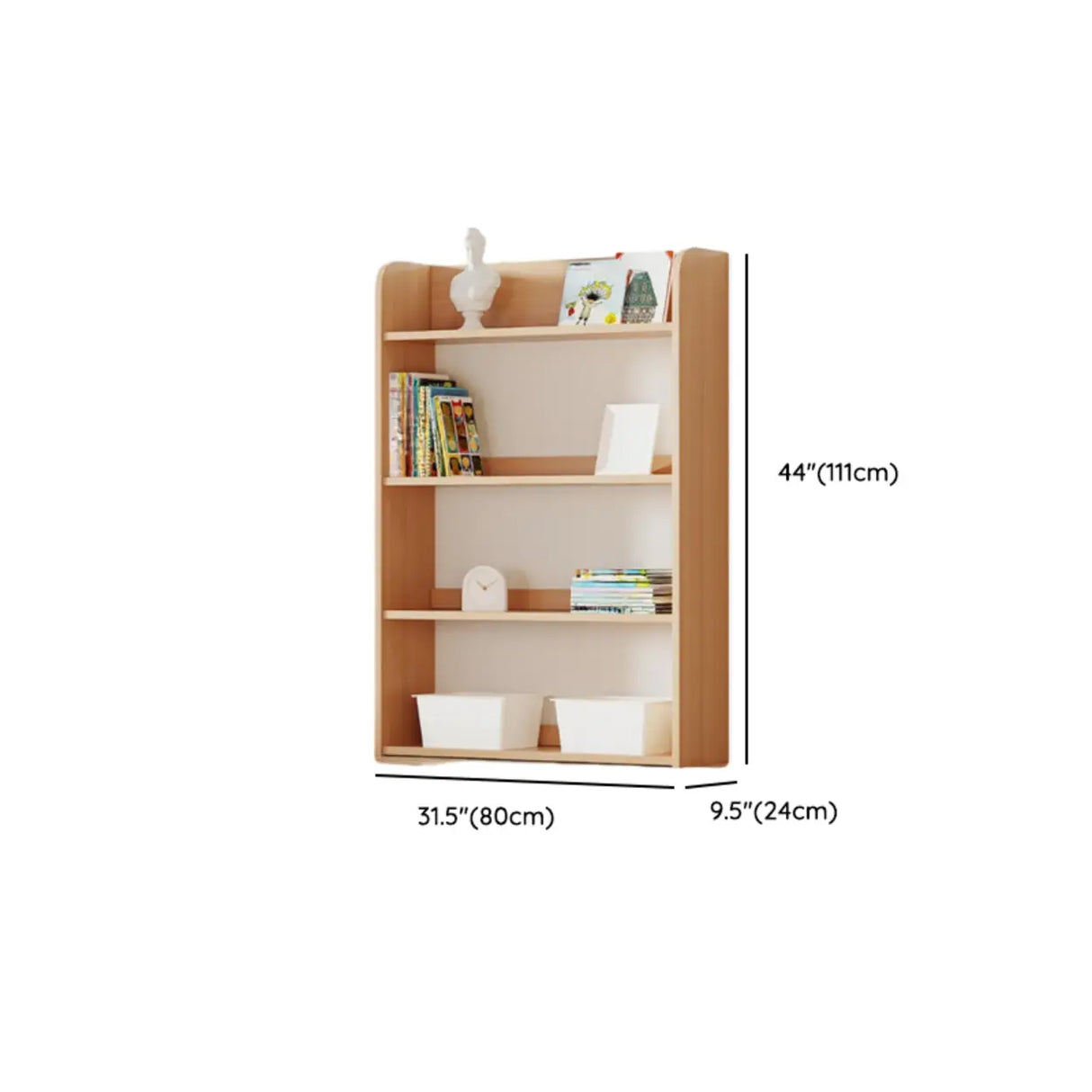 Simple Rectangle Open Back Wood Storage Bookshelves Image - 65