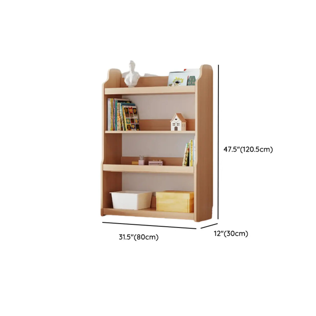 Simple Rectangle Open Back Wood Storage Bookshelves Image - 66