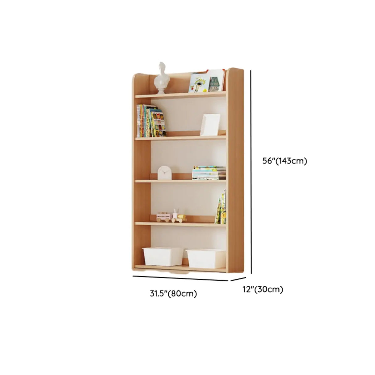 Simple Rectangle Open Back Wood Storage Bookshelves Image - 67