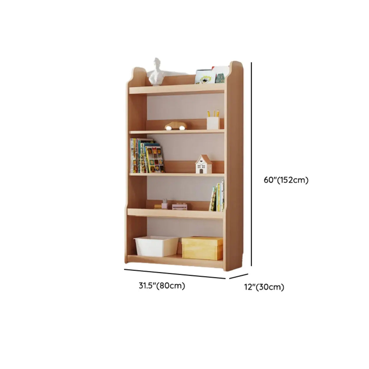 Simple Rectangle Open Back Wood Storage Bookshelves Image - 68