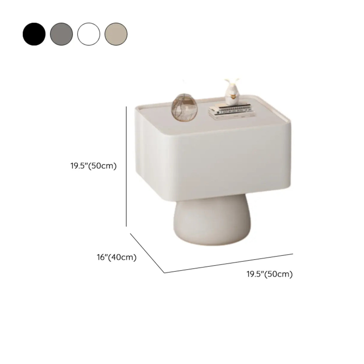 Simple Rectangular Wood Black Single Drawer Nightstand