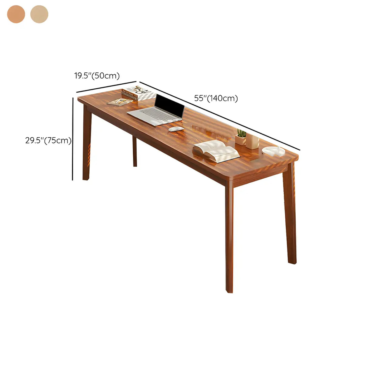 Simple Rectangular Wooden Long Double Writing Desk Image - 23