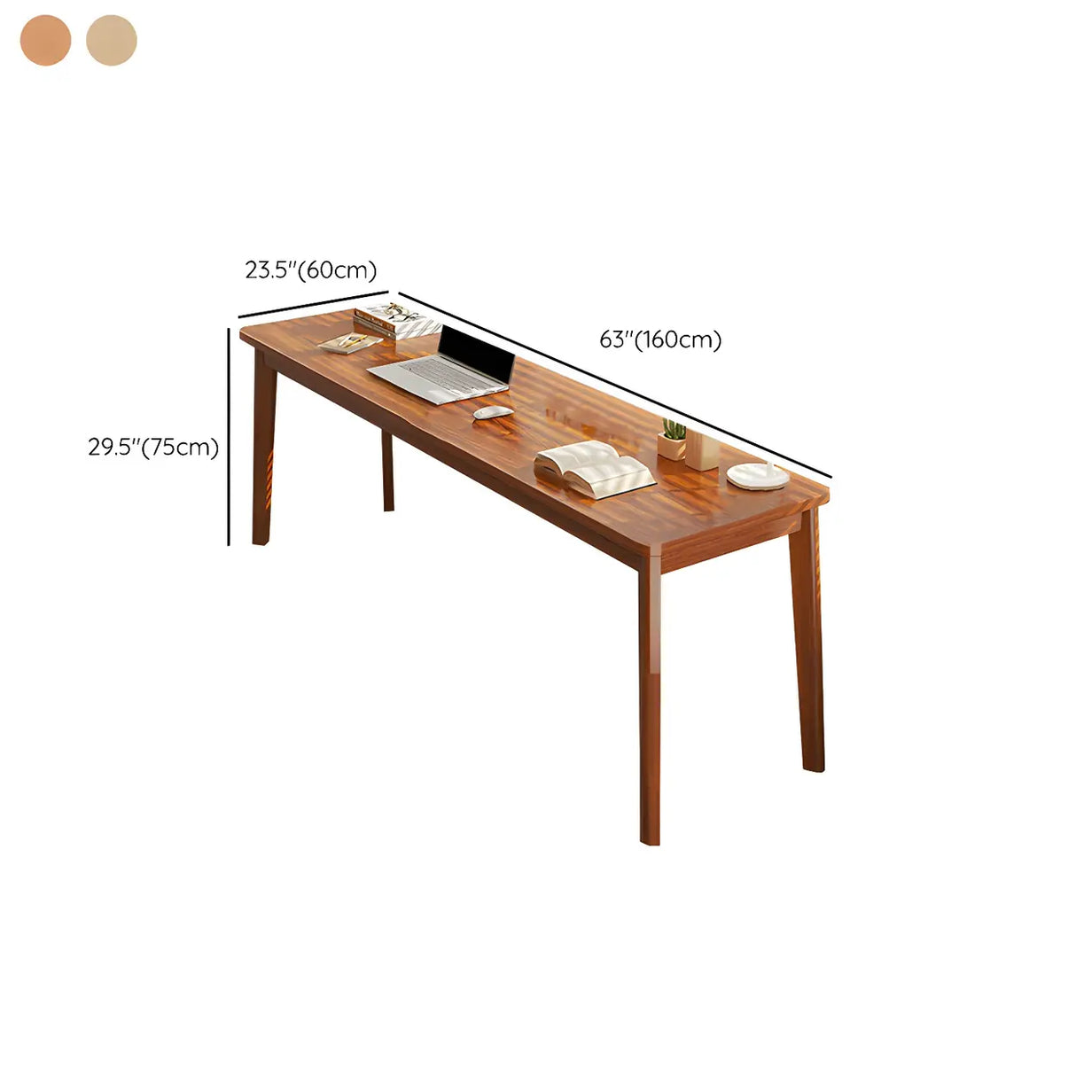 Simple Rectangular Wooden Long Double Writing Desk Image - 24
