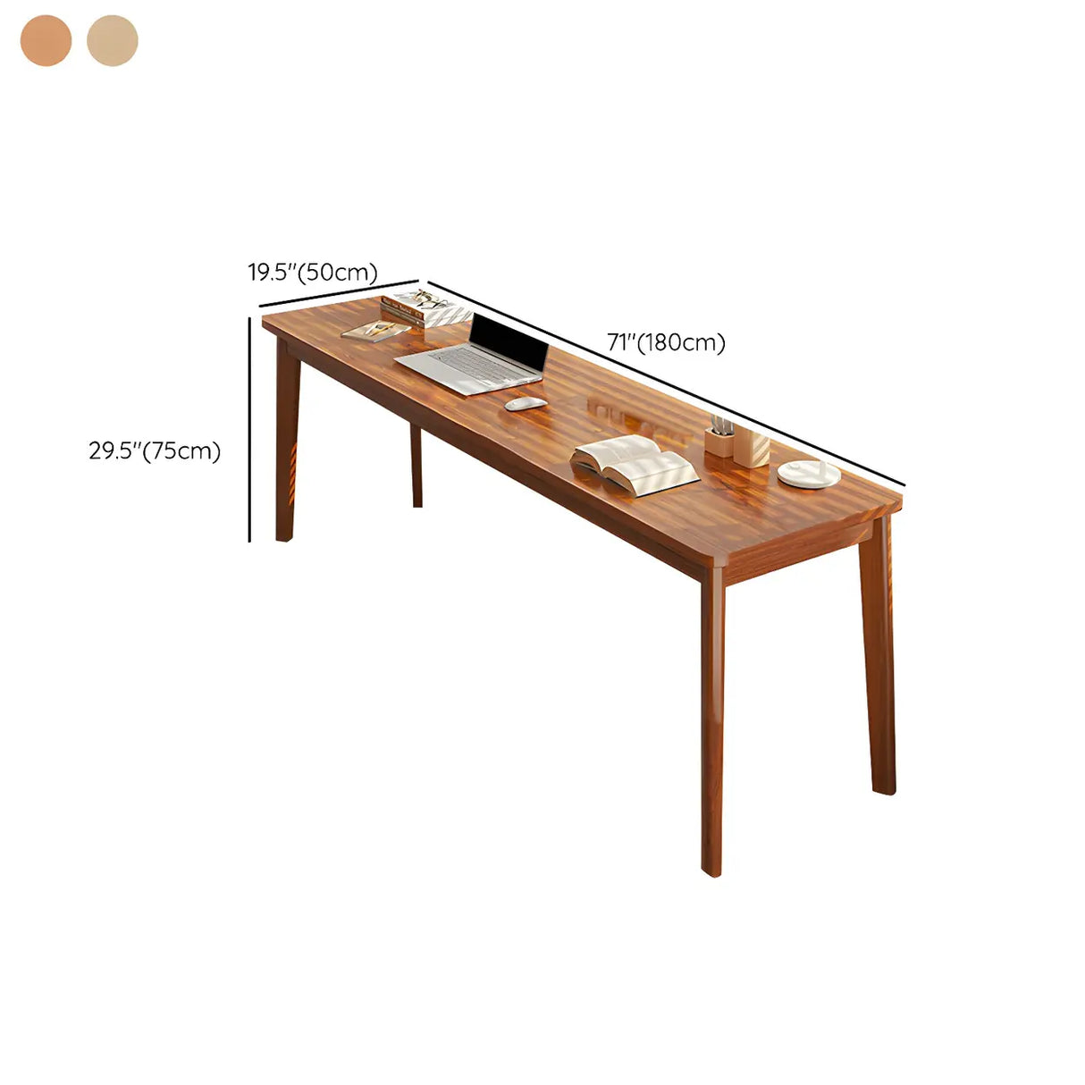 Simple Rectangular Wooden Long Double Writing Desk Image - 25