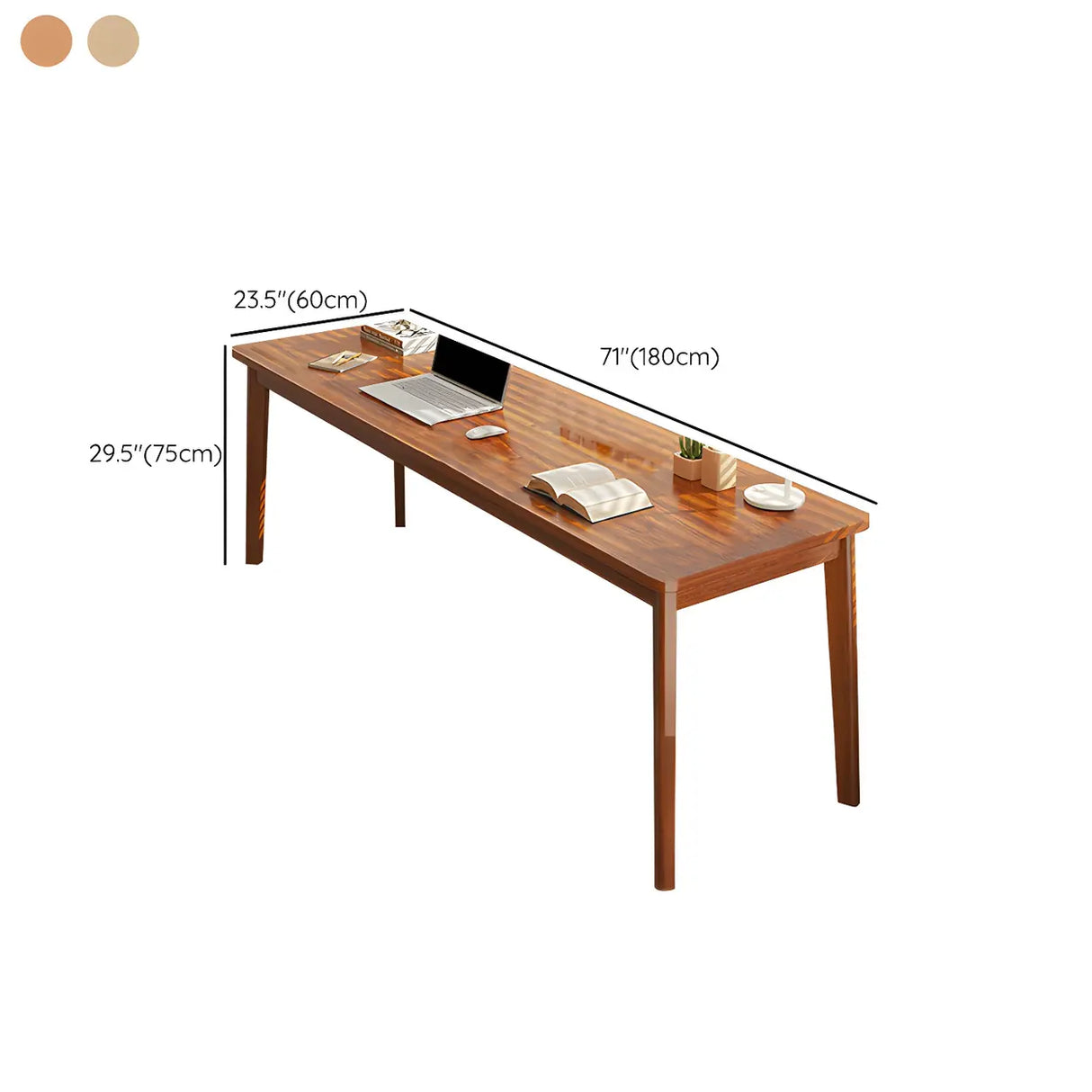 Simple Rectangular Wooden Long Double Writing Desk Image - 26