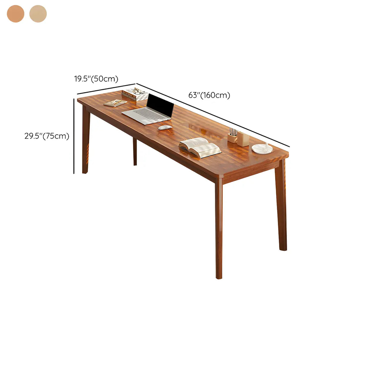 Simple Rectangular Wooden Long Double Writing Desk Image - 27