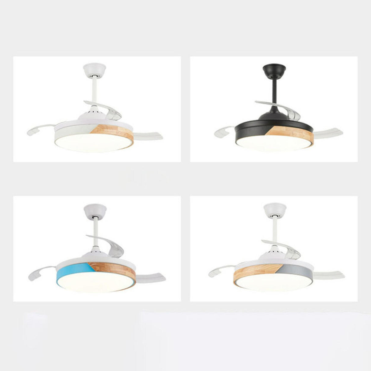 Simple Round 4 Blade Dimming Modern Ceiling Fan Light Image - 15