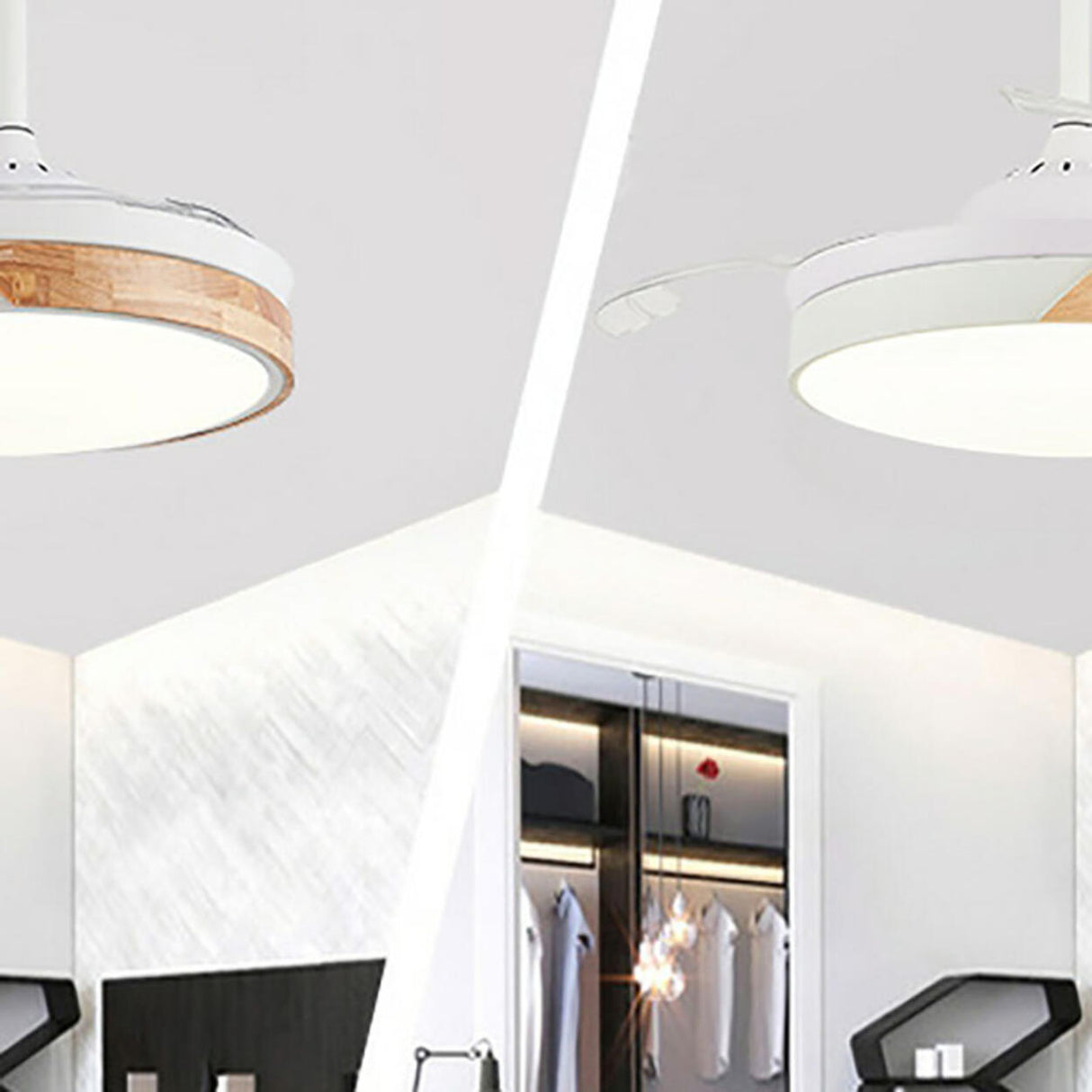 Simple Round 4 Blade Dimming Modern Ceiling Fan Light Image - 19