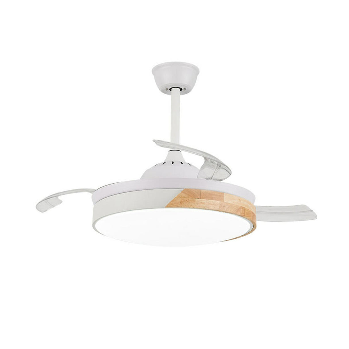 Simple Round 4 Blade Dimming Modern Ceiling Fan Light Image - 5