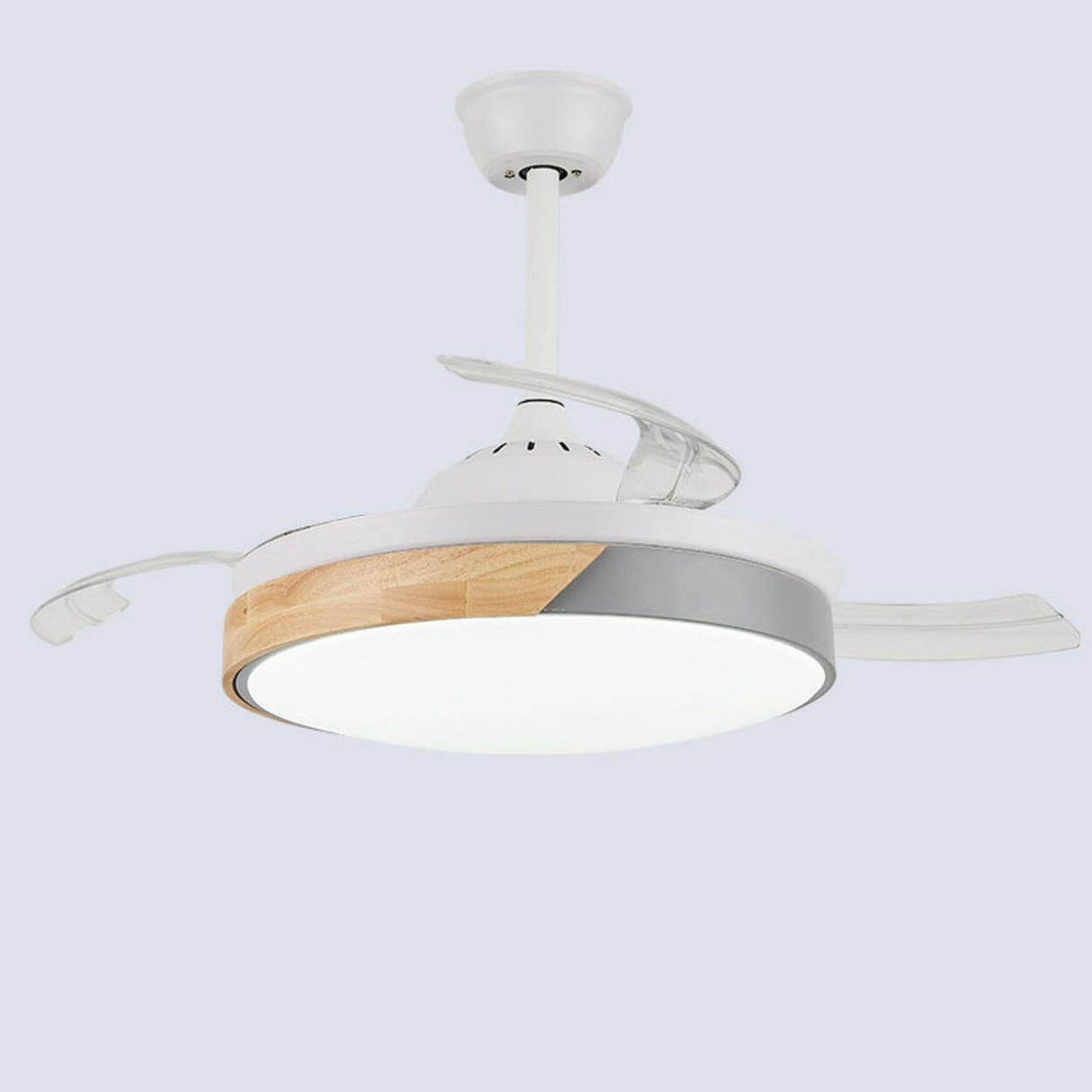 Simple Round 4 Blade Dimming Modern Ceiling Fan Light Image - 8