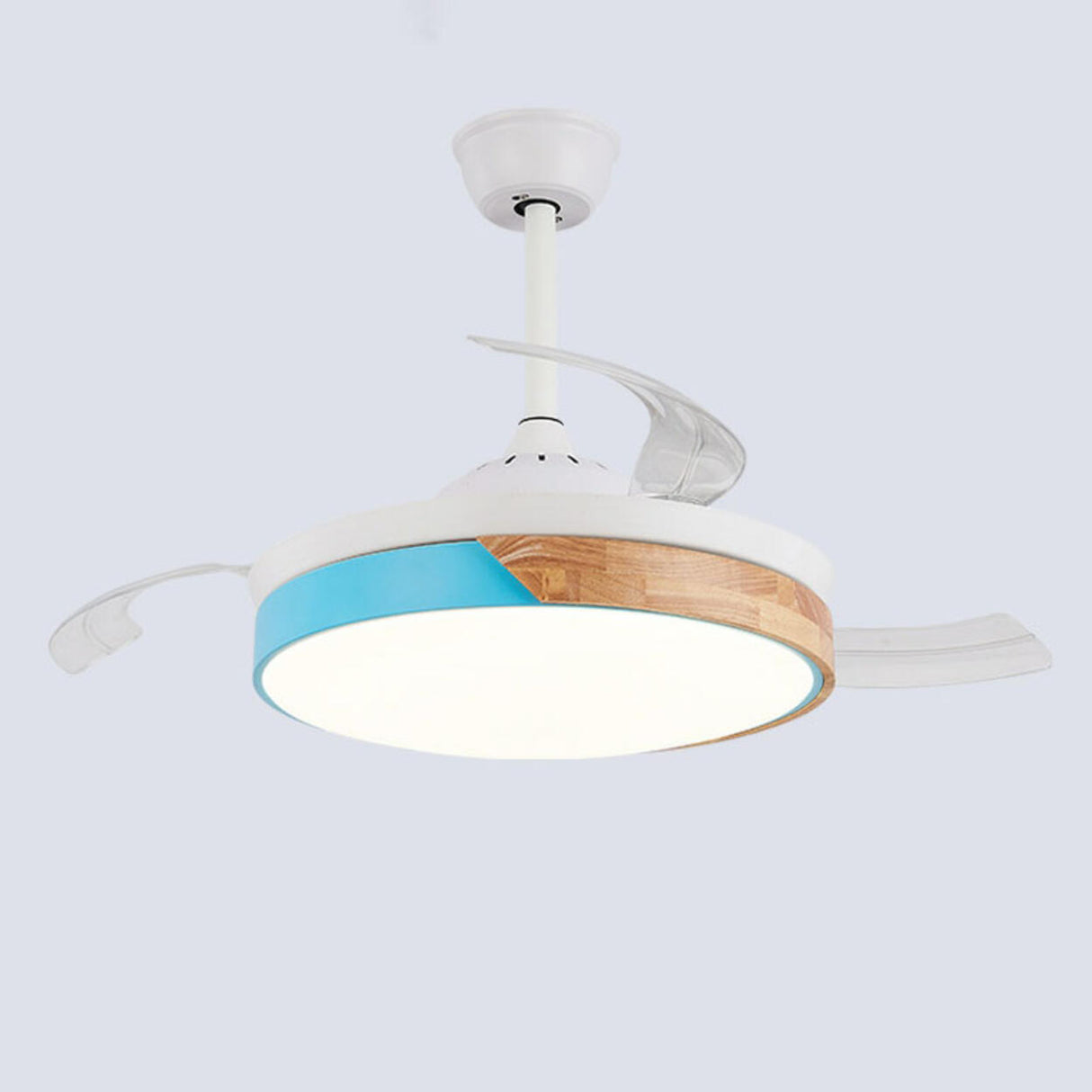 Simple Round 4 Blade Dimming Modern Ceiling Fan Light Image - 9
