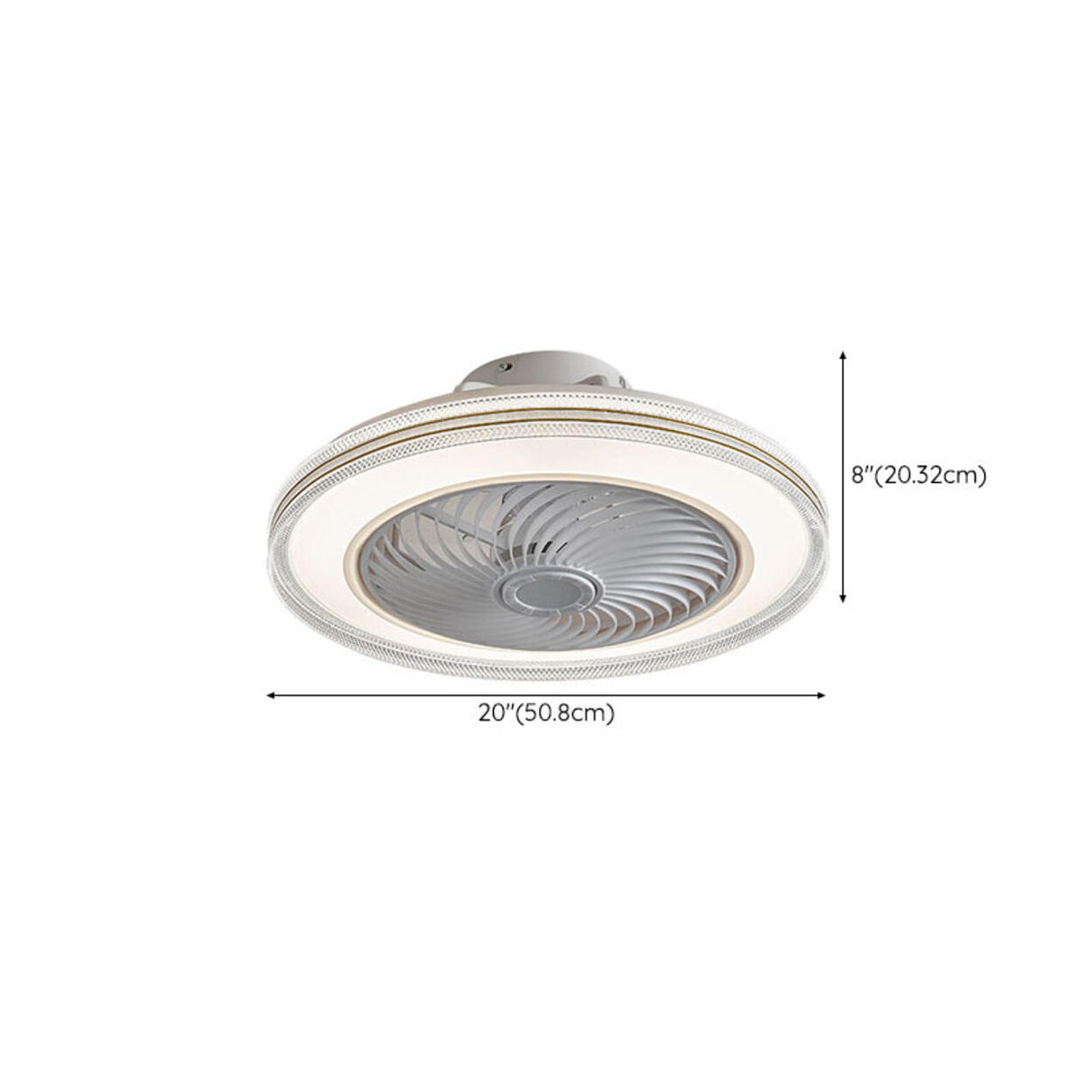 Simple Round Bladeless Modern Ceiling Fan with Light