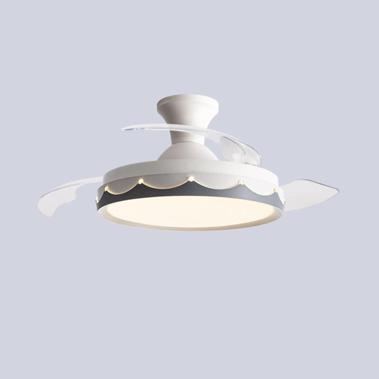 Simple Round Clear 3 Blade Standard Ceiling Fan Light Image - 10