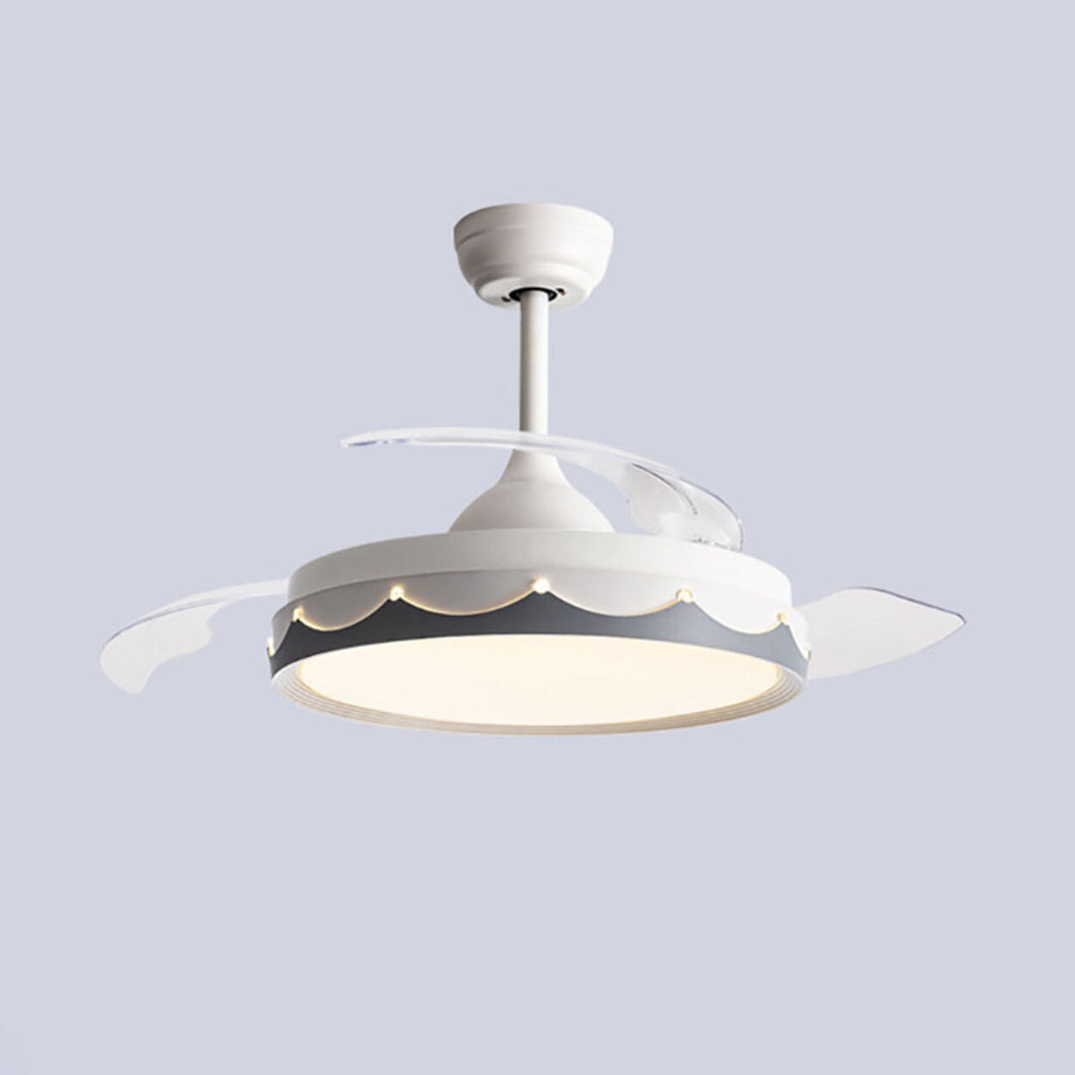 Simple Round Clear 3 Blade Standard Ceiling Fan Light Image - 11